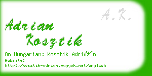 adrian kosztik business card